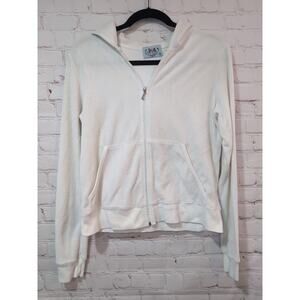 Juicy Couture Vintage Y2K White Terry Cloth Jacket Size XL Hoodie